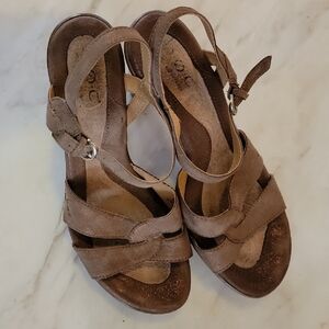 BOC Tan Strappy Shimmery Heels